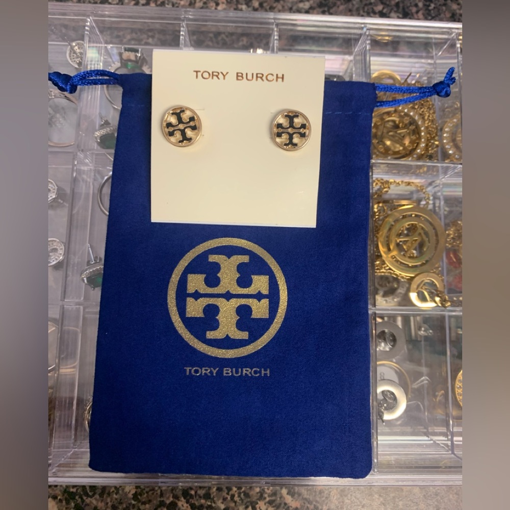 Tory burch gold   stud earrings